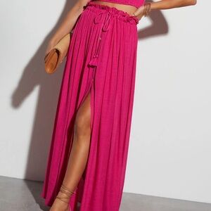 Fuchsia Polyester skirt